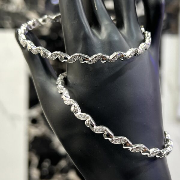 The "Swirling Grace" Sterling Silver Bangles size 2.8