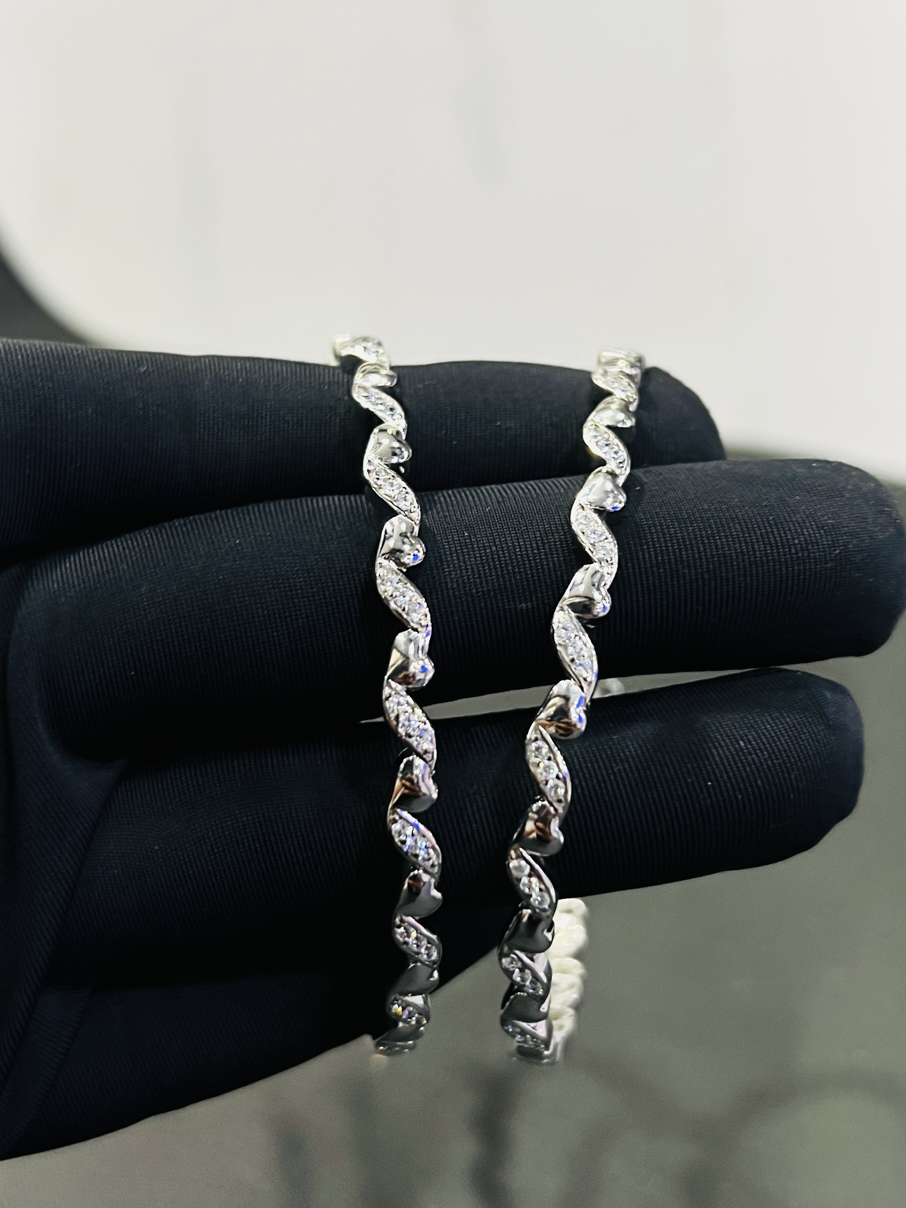 The "Swirling Grace" Sterling Silver Bangles size 2.8 - Image 2