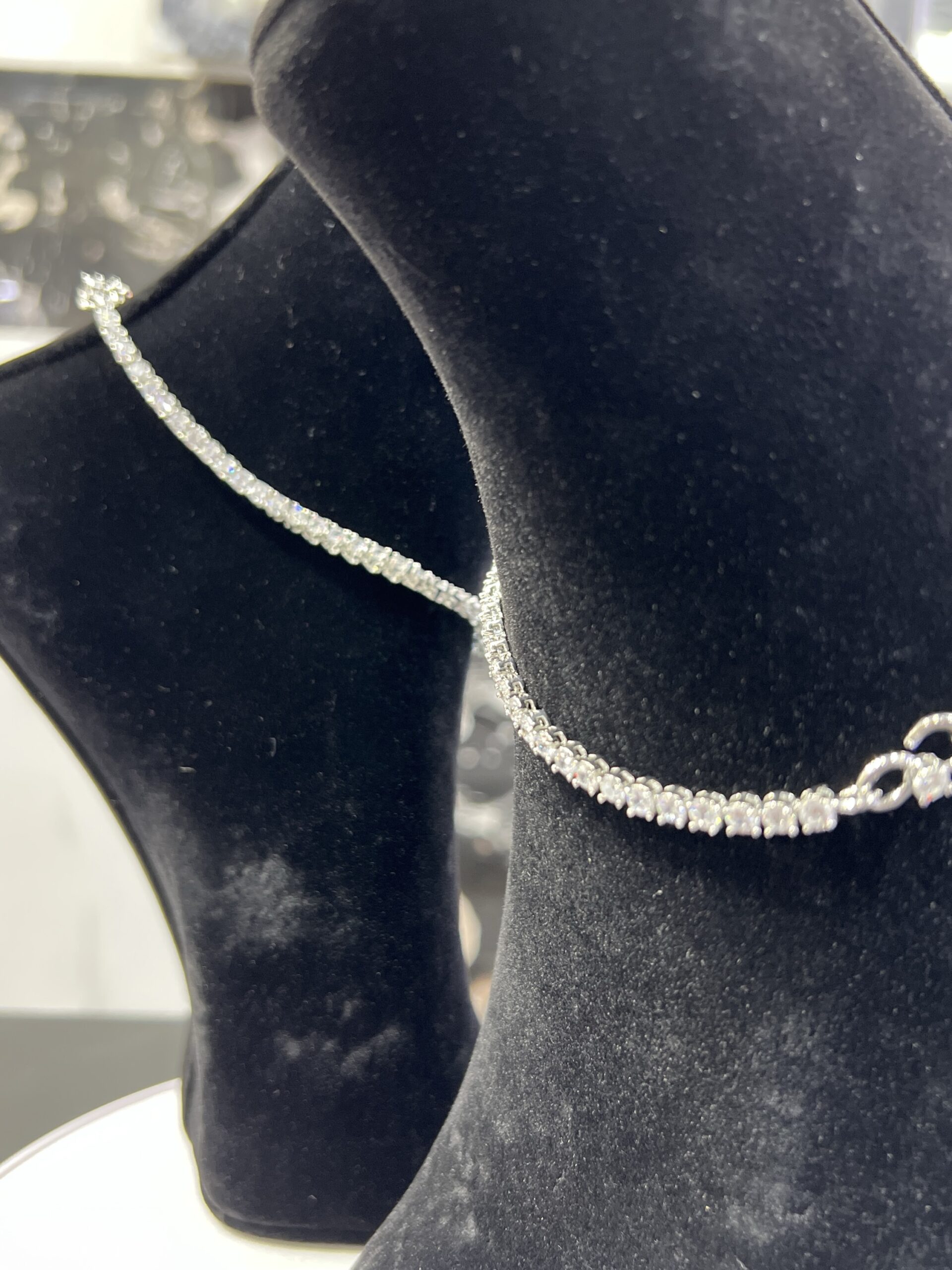 The "Endless Sparkle" Sterling Silver Anklet - Image 2