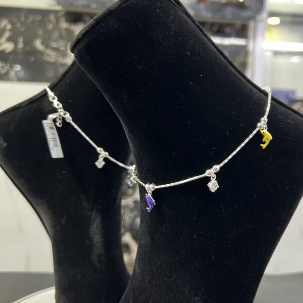 Playful Dolphin Silver Anklet