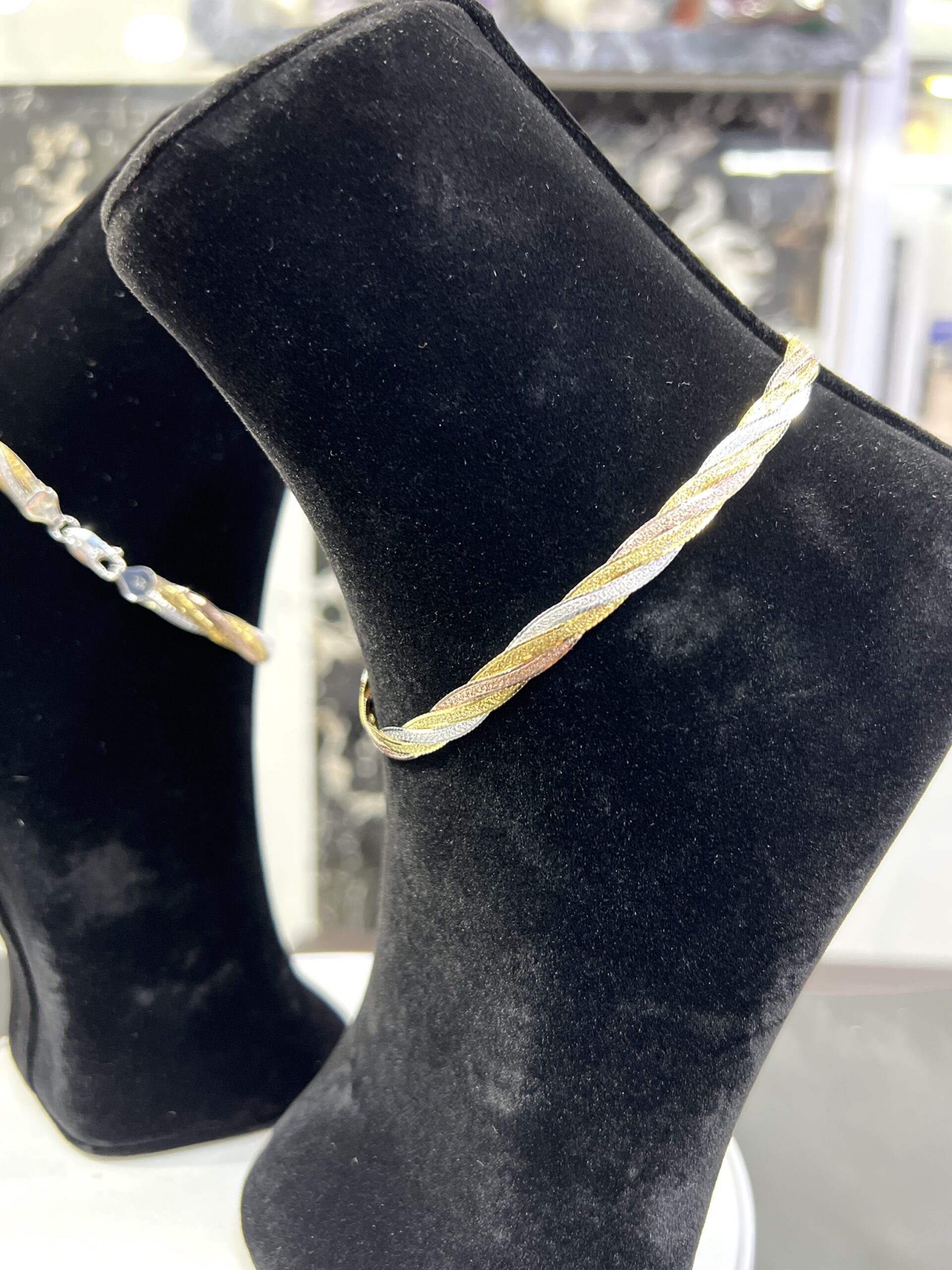Silver Tri-Color Anklet - Image 2