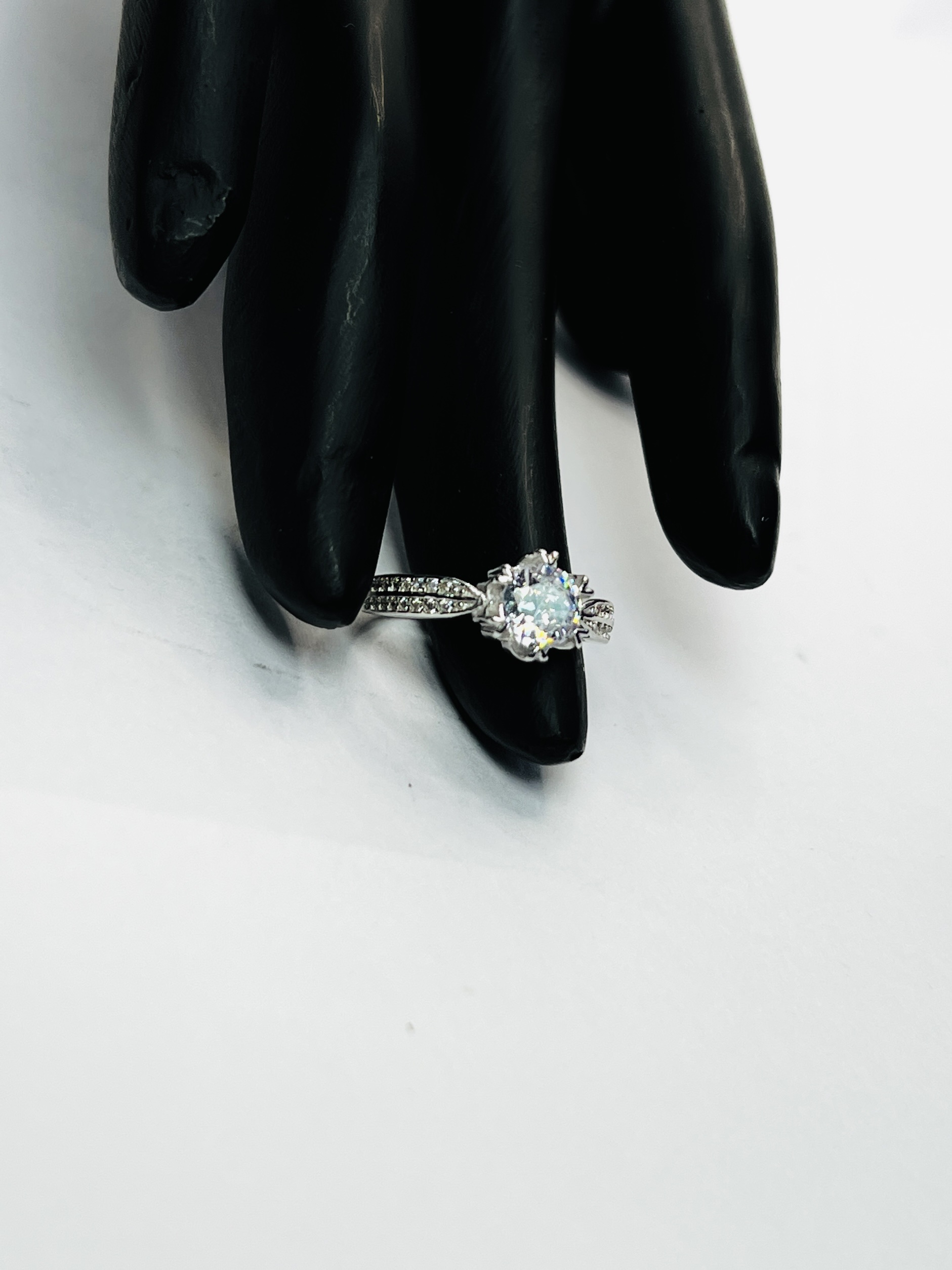 Silver Flower Engagement Ring - Image 2