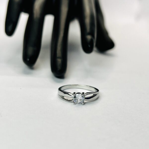 Modern Princess Cut Sterling Silver Ring