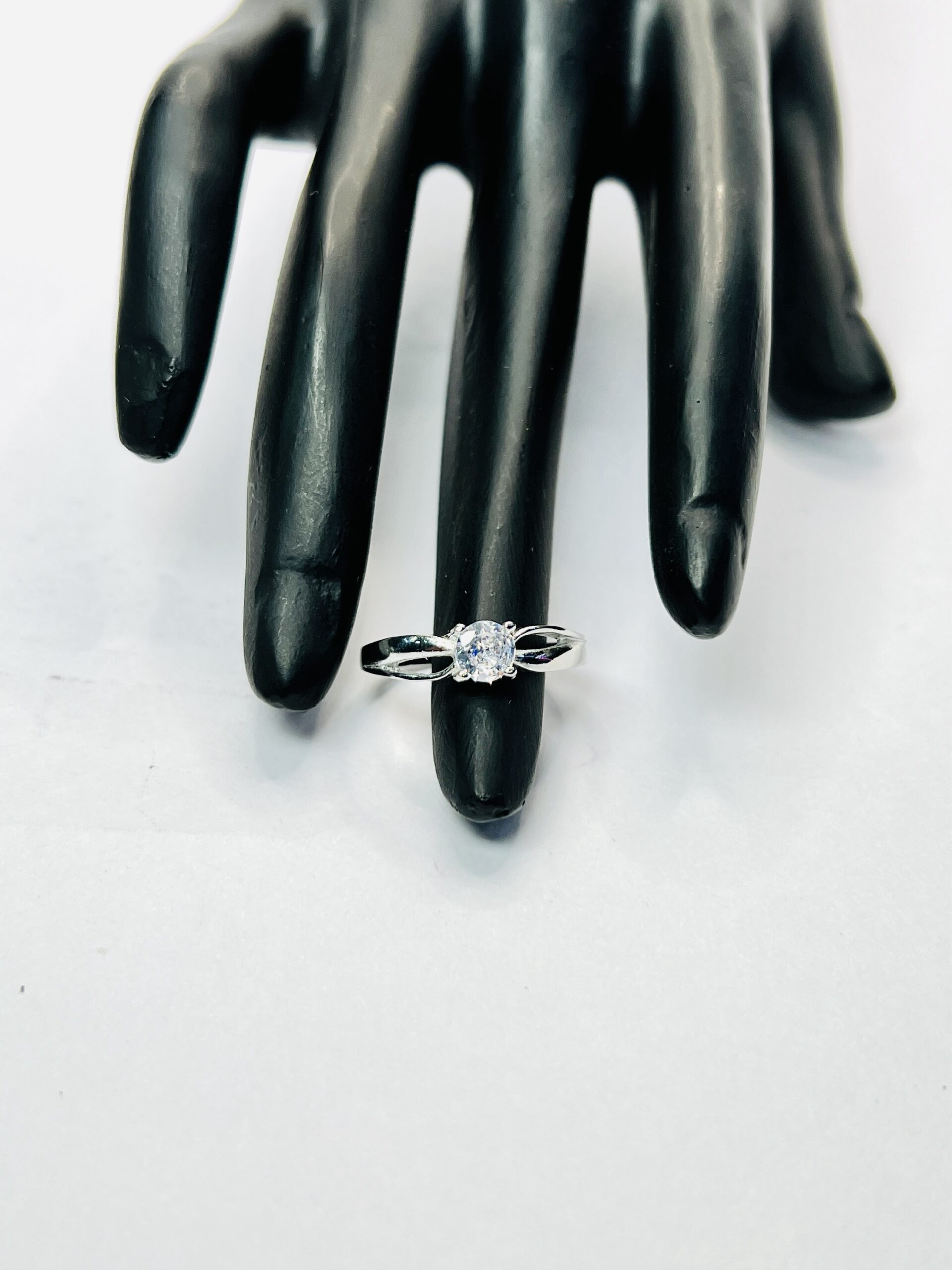 Modern Princess Cut Sterling Silver Ring - Image 2