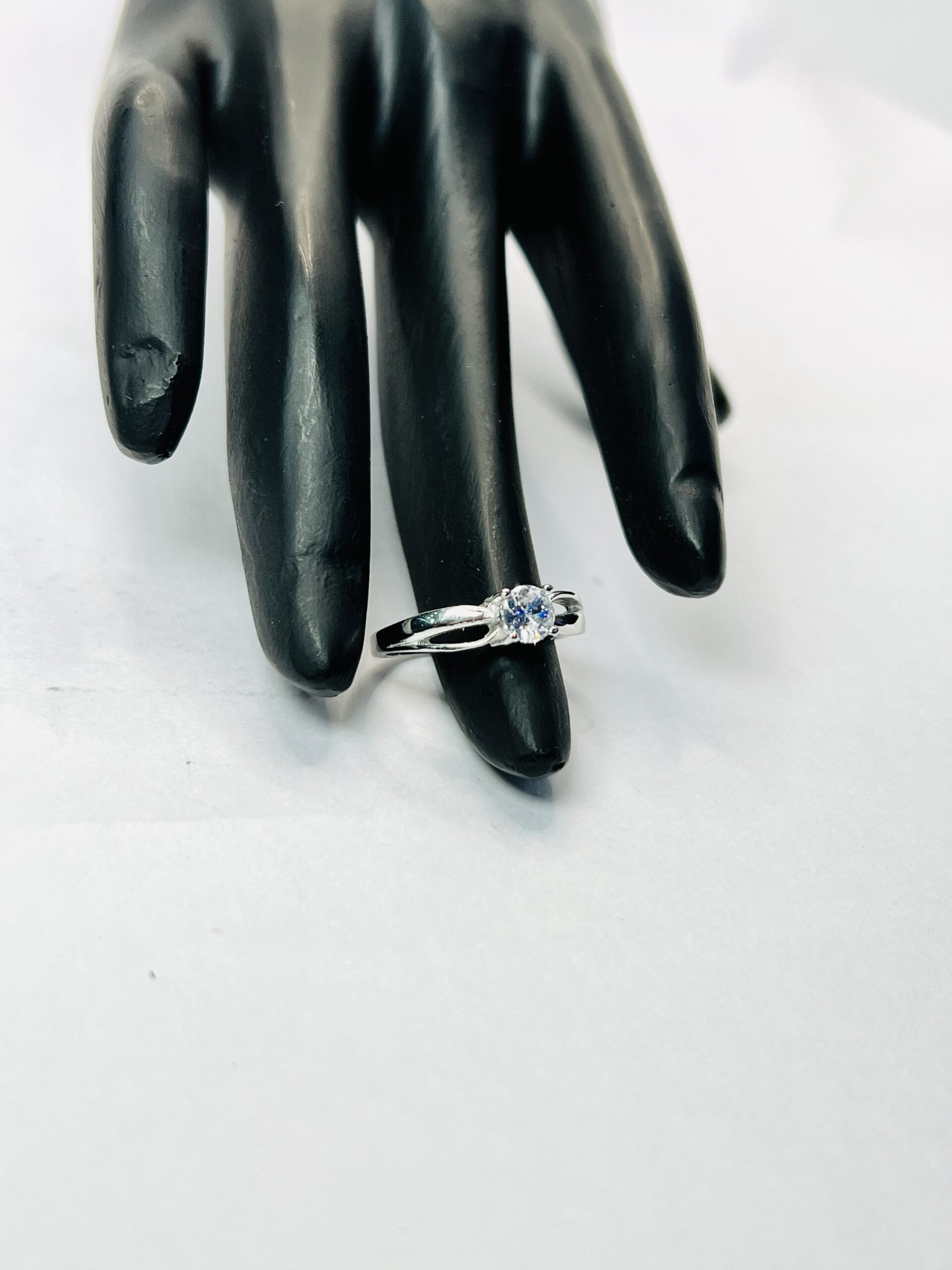 Modern Princess Cut Sterling Silver Ring - Image 3