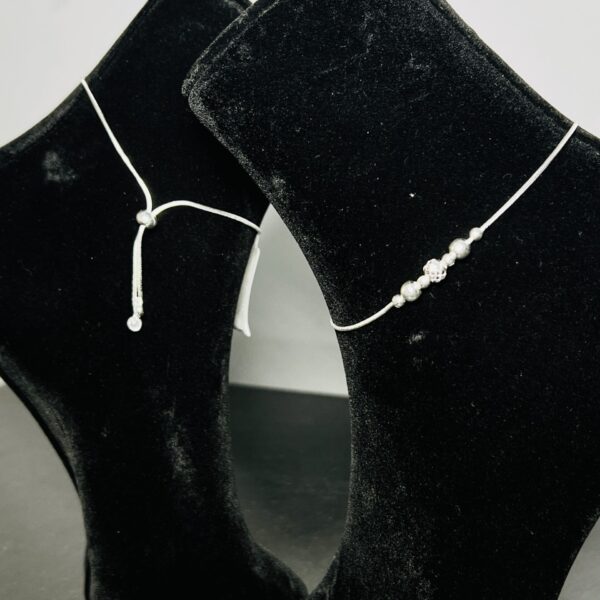 Minimalist Beaded 925 Silver Anklets