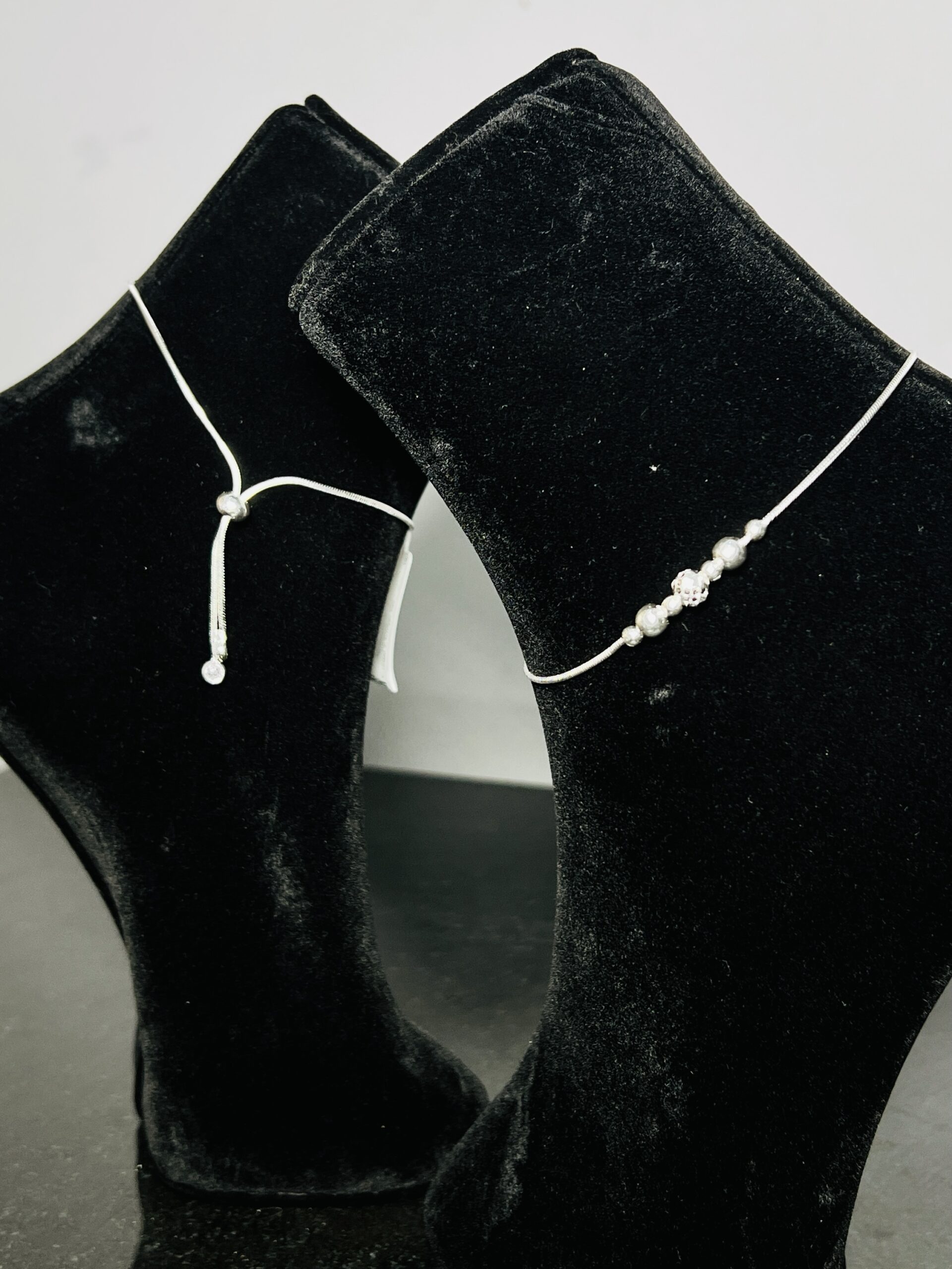 Minimalist Beaded 925 Silver Anklets