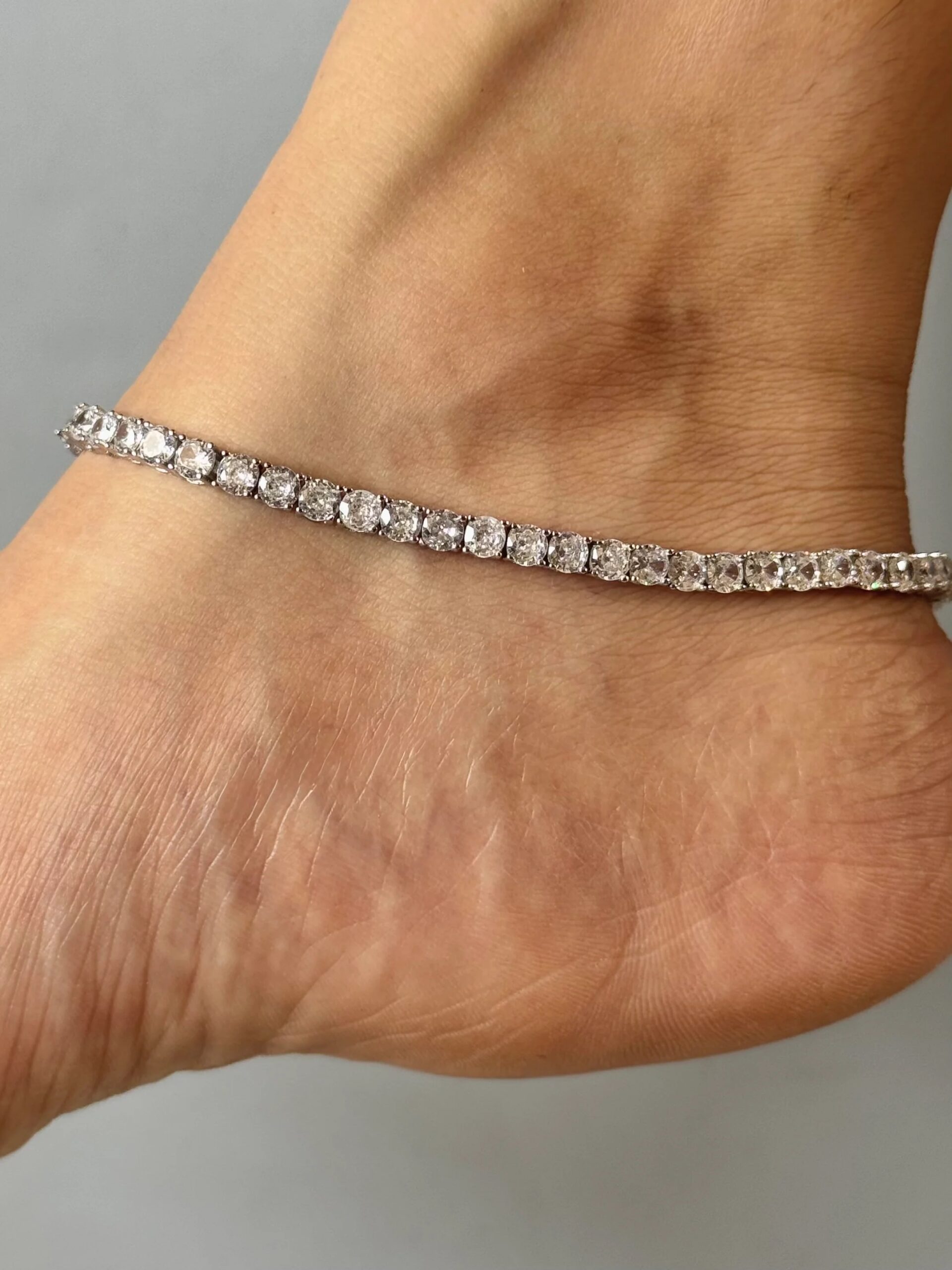 925 Silver American Diamond Anklet