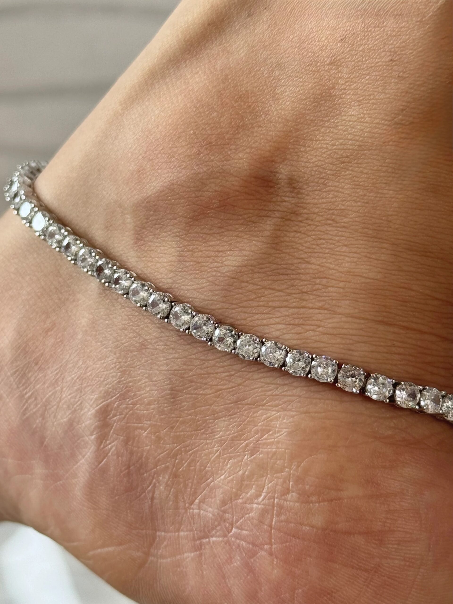 925 Silver American Diamond Anklet - Image 3