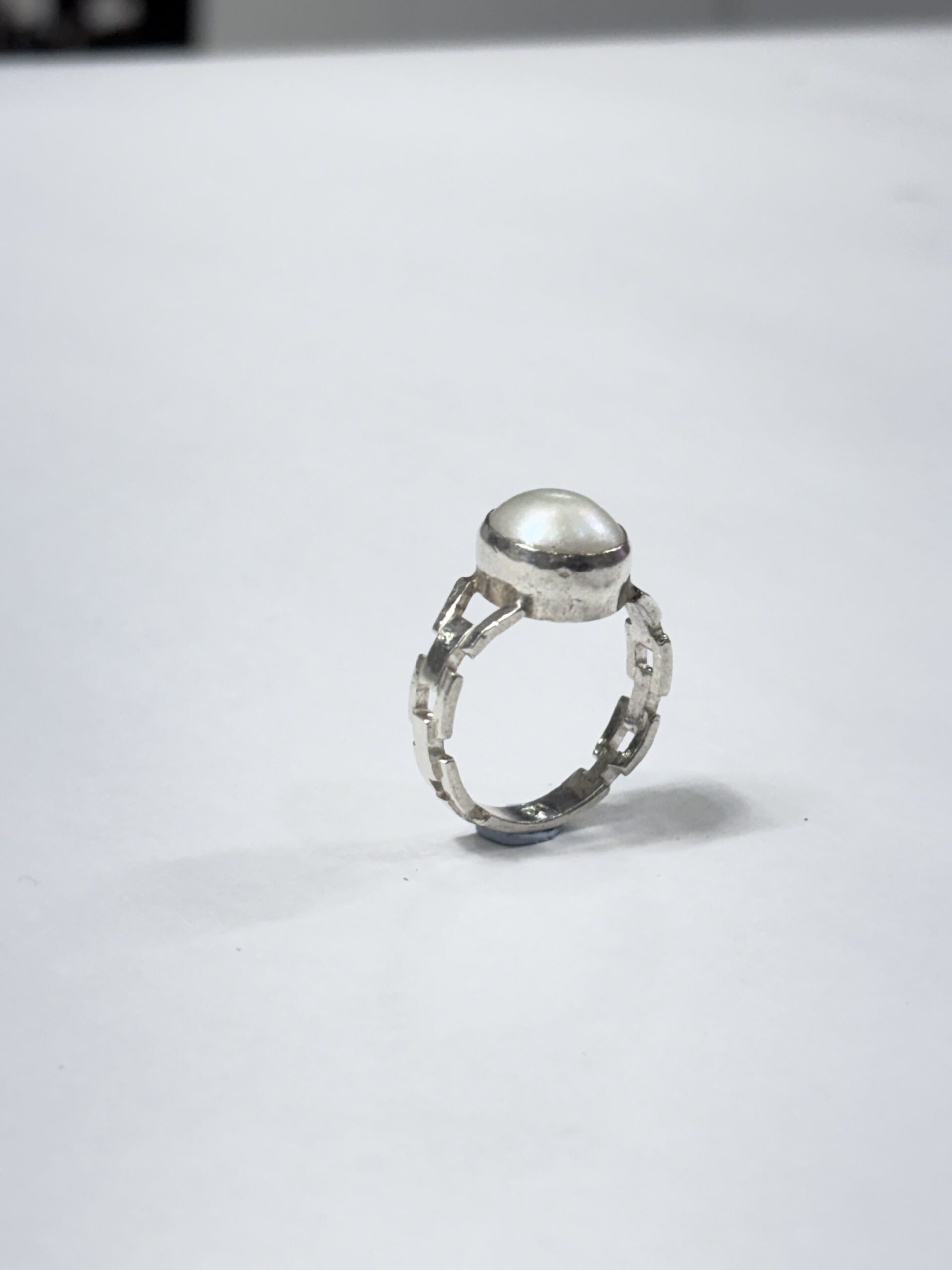 Natural Pearl Silver Ring. 10 rati Pearl