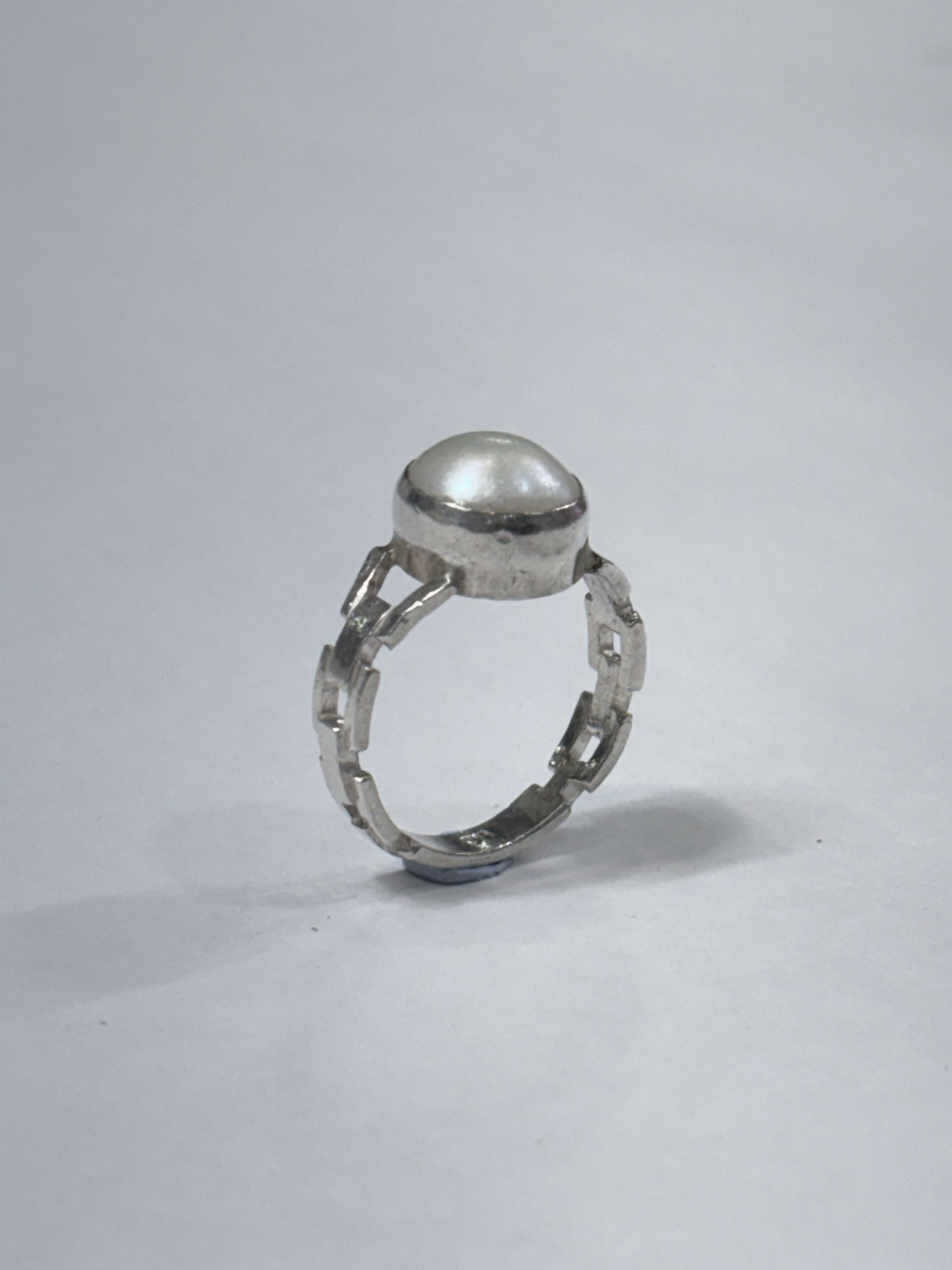 Natural Pearl Silver Ring. 10 rati Pearl - Image 2