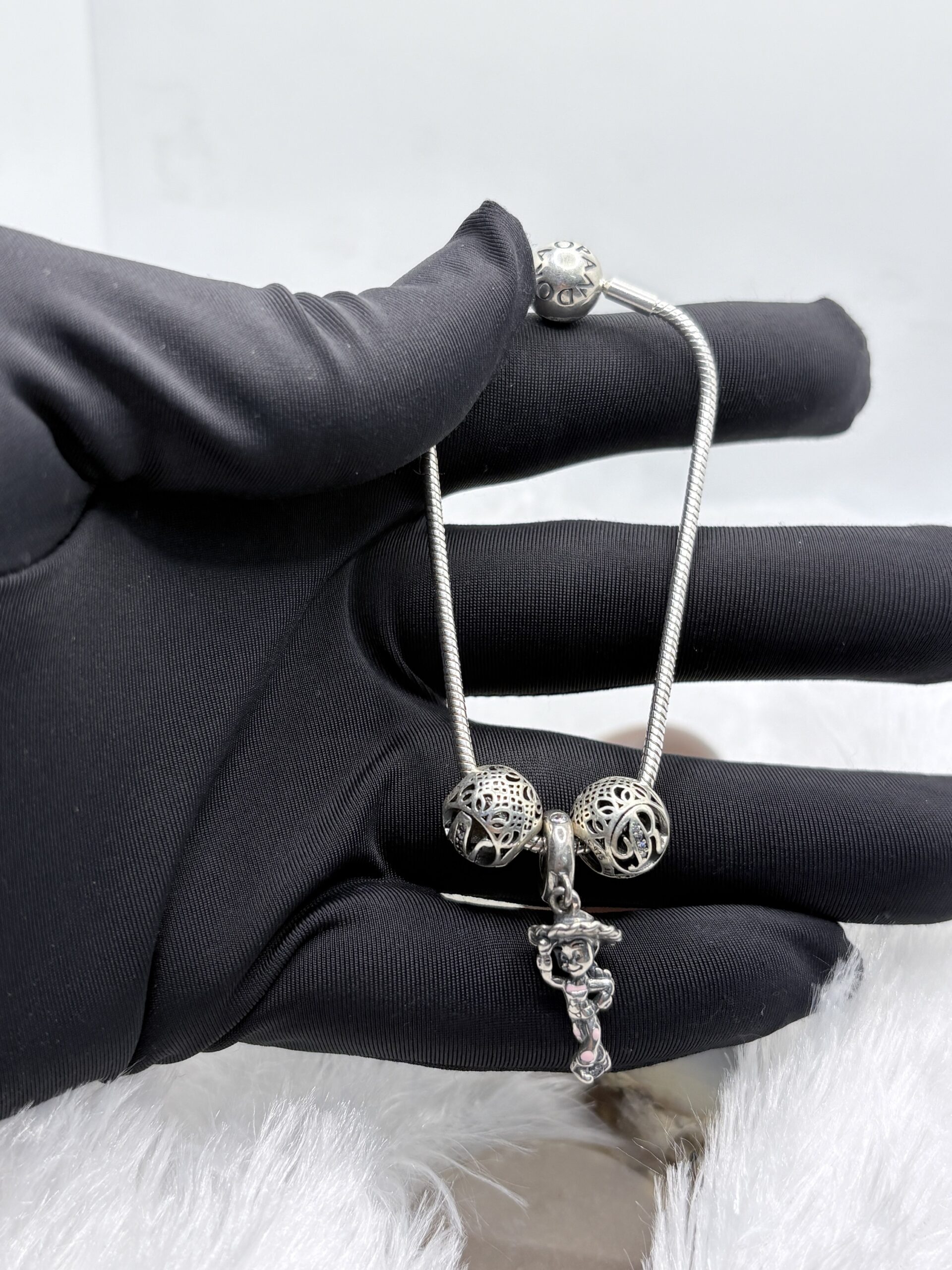 925 Silver Pandora Style Charm Bracelet