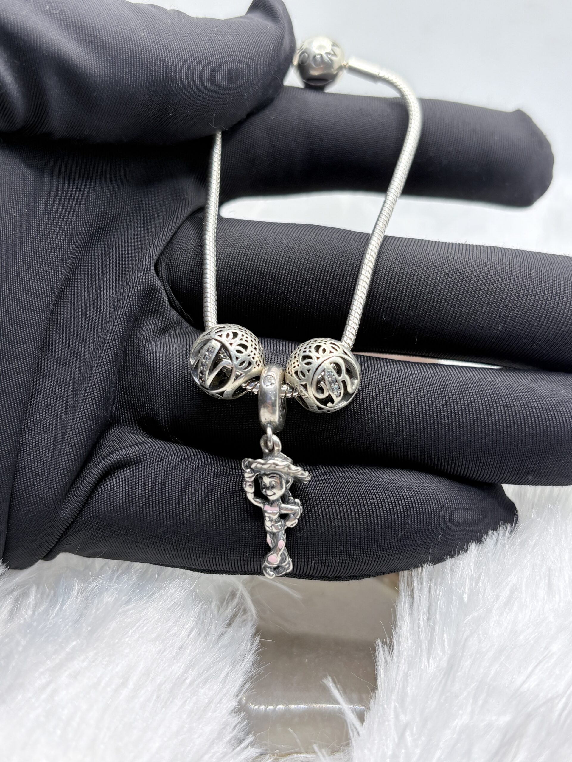 925 Silver Pandora Style Charm Bracelet - Image 2