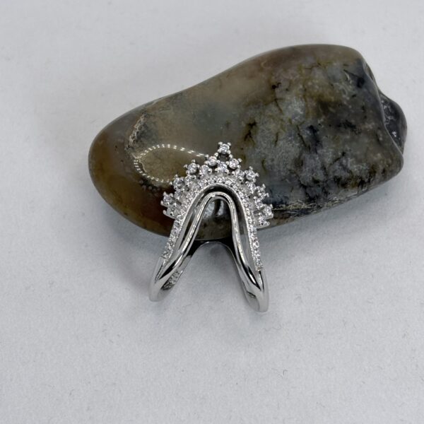 925 Silver V-Shape Vanki Ring with CZ Stones