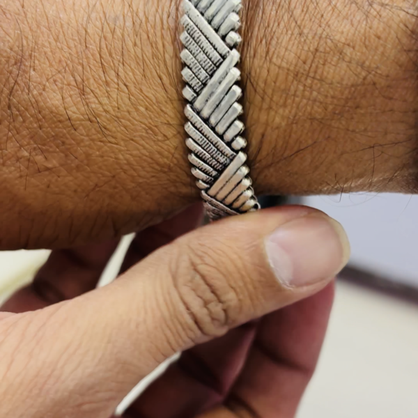 Silver Oxidize Bracelet kada style 925