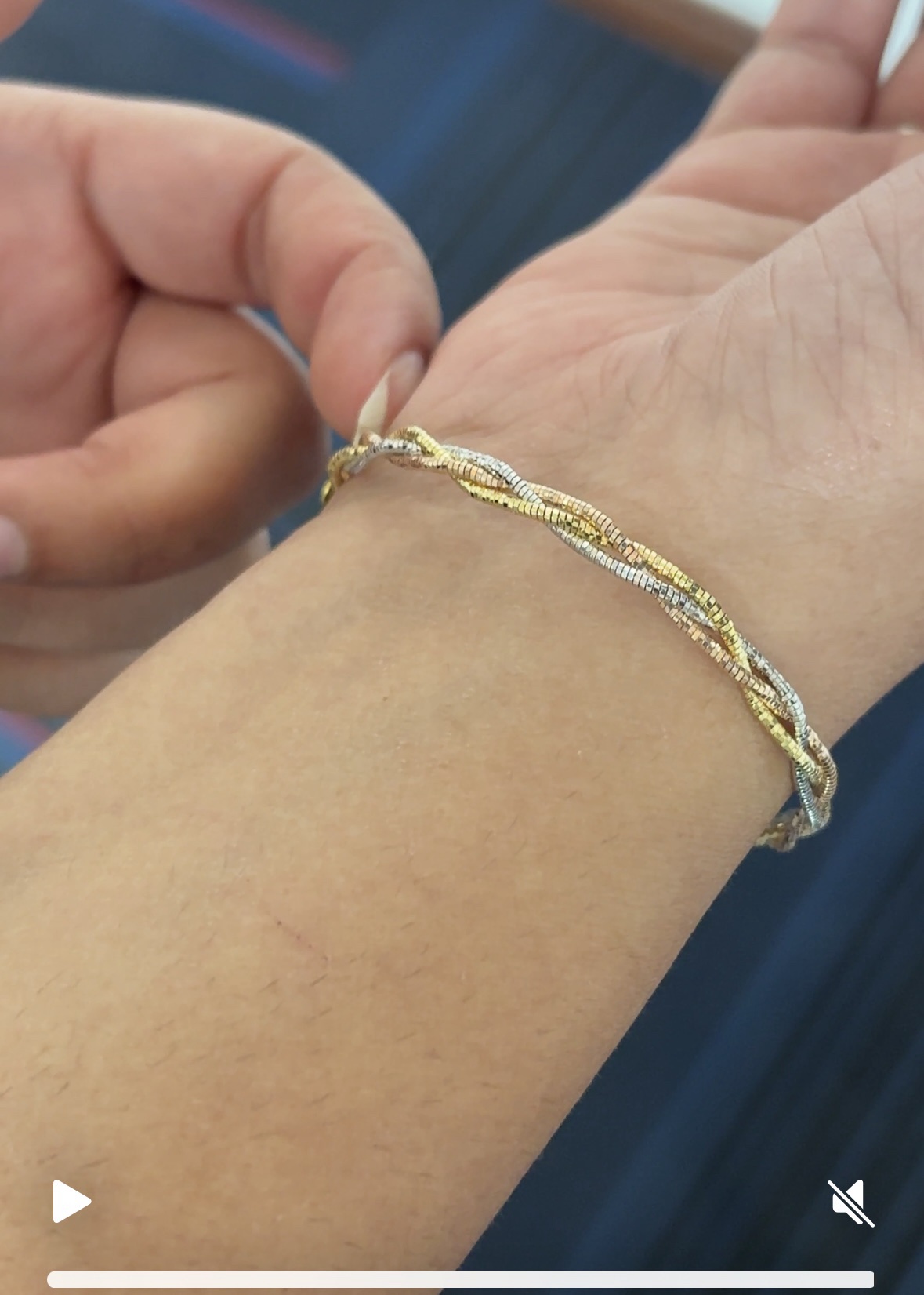 Italian Tri-Color Twisted Snake Bracelet – Anti-Tarnish Premium Silver