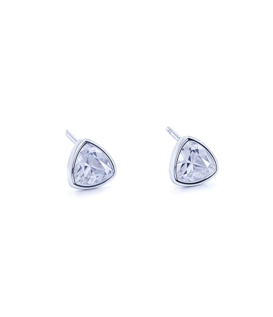 T-Cut 925 Silver Stud Earrings - Image 2