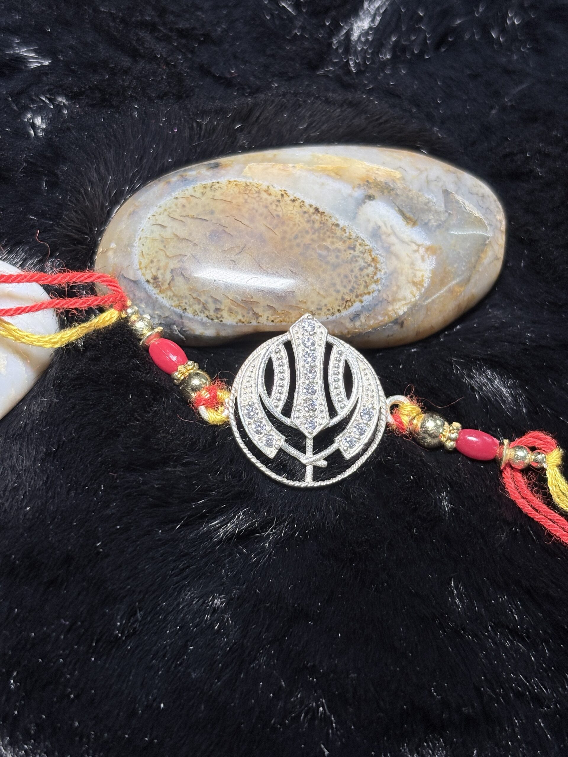 Sikh Khanda Rakhi – Premium Silver Rakhi for Brother