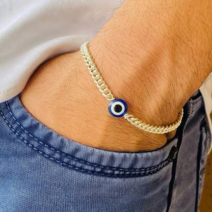 925 Silver Evil-eyes Bracelet Unisex - Image 2