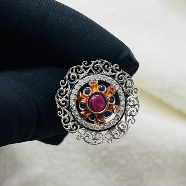 Vintage Bloom Sterling Silver Ring Adjustable
