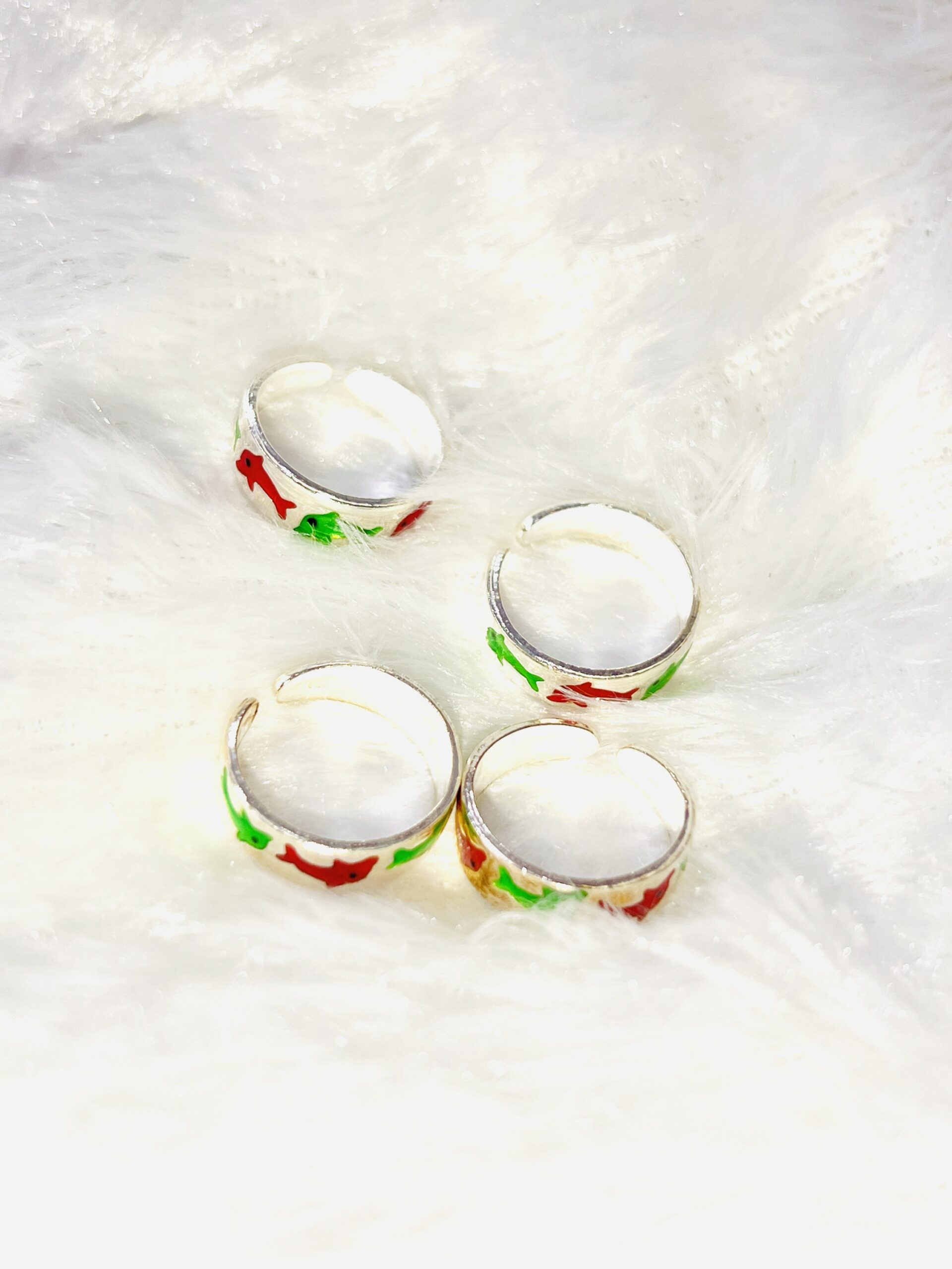 Elegant 925 Sterling Silver Fish Toe Ring 2 Pairs - Image 2