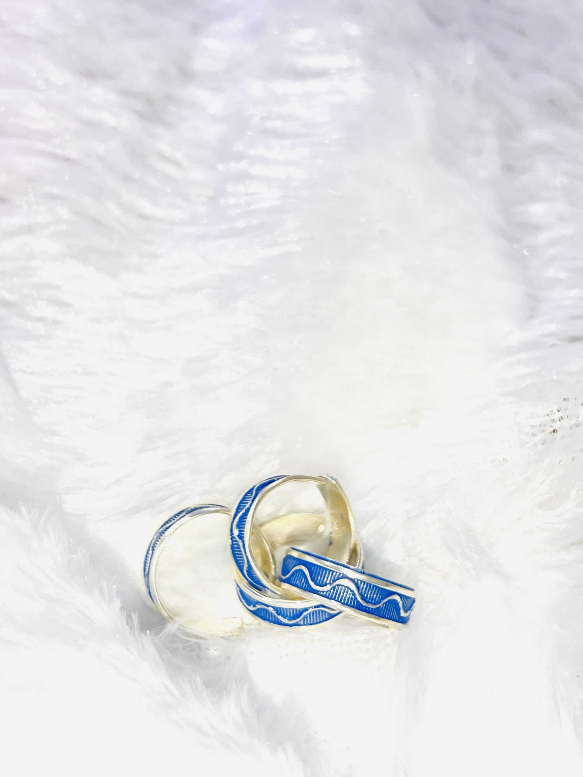 Elegant 925 Sterling Silver Blue Toe Ring 2 Pairs - Image 4