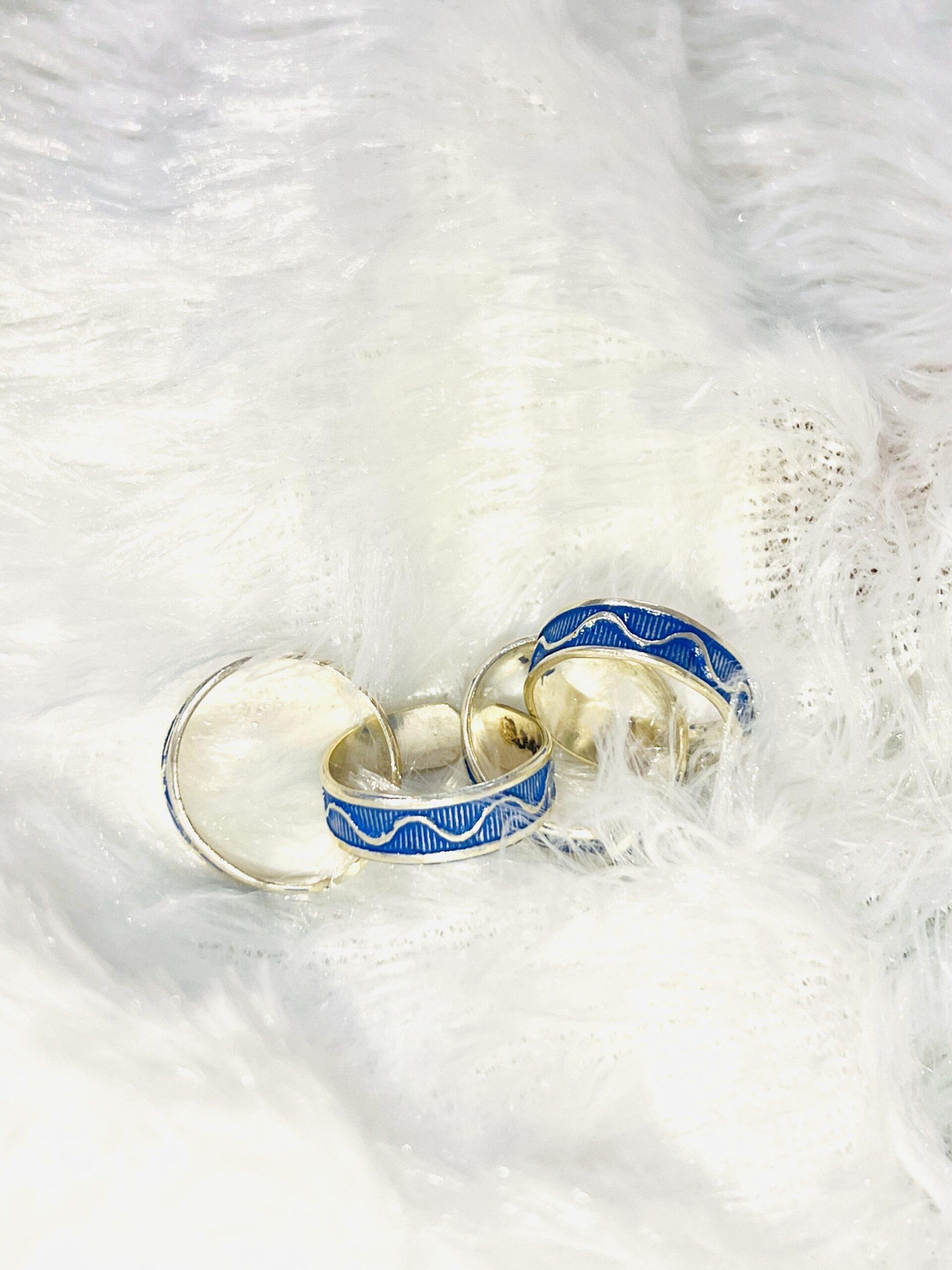 Elegant 925 Sterling Silver Blue Toe Ring 2 Pairs - Image 2