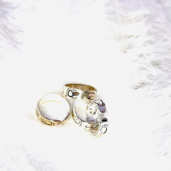 925 Silver Black Babe Foot Print Antique Toe Ring