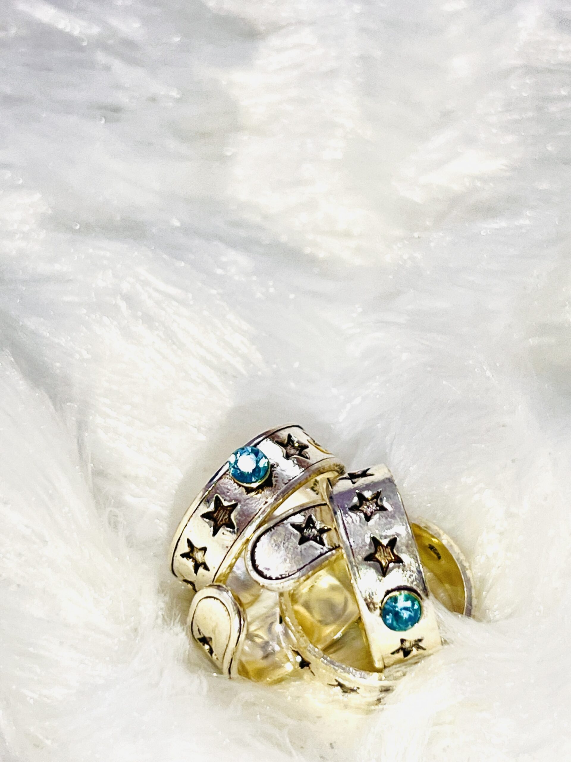 925 Silver Black Antique Star Toe Ring 2 Pair