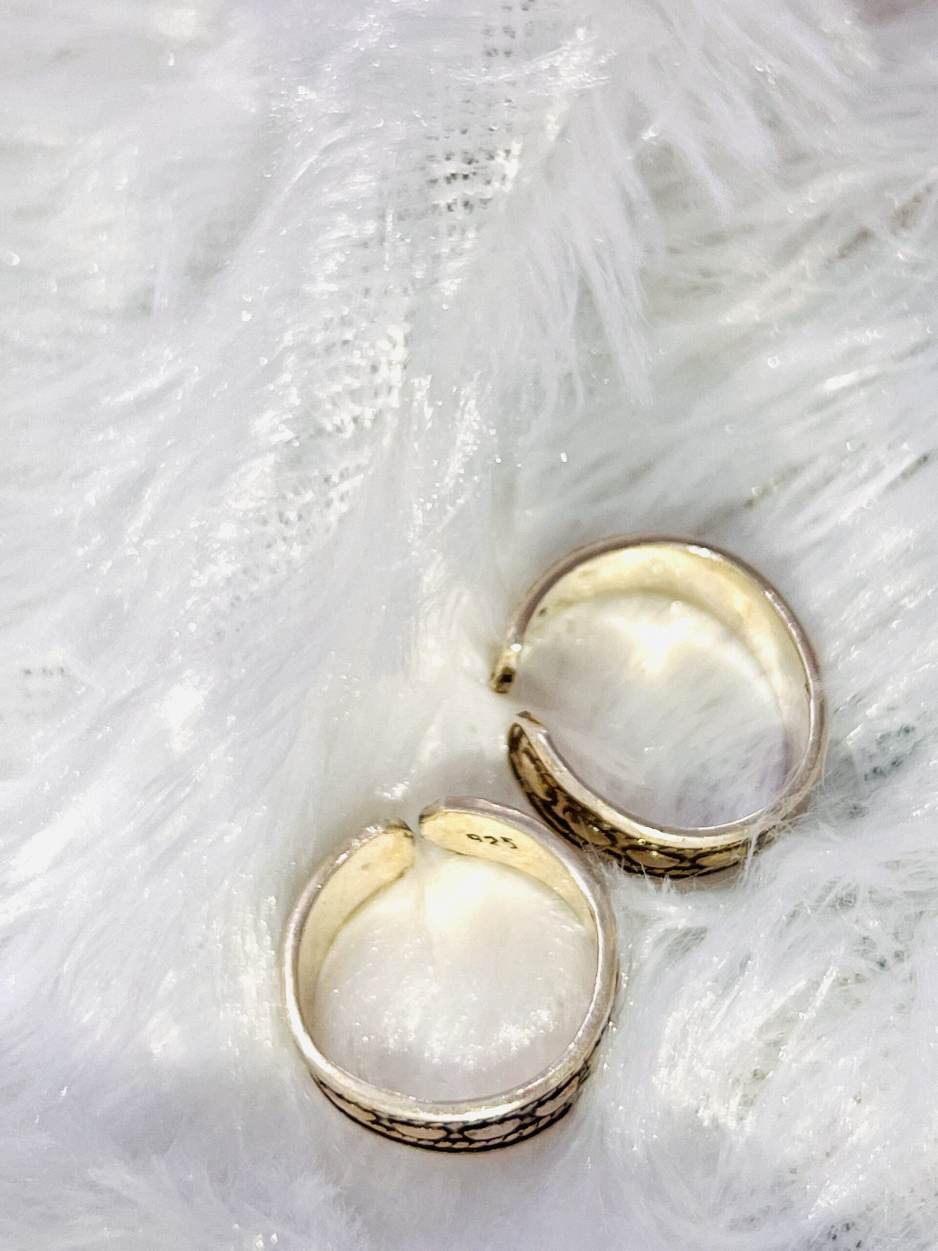 925 Silver Black Antique Toe Ring 1 pair - Image 2