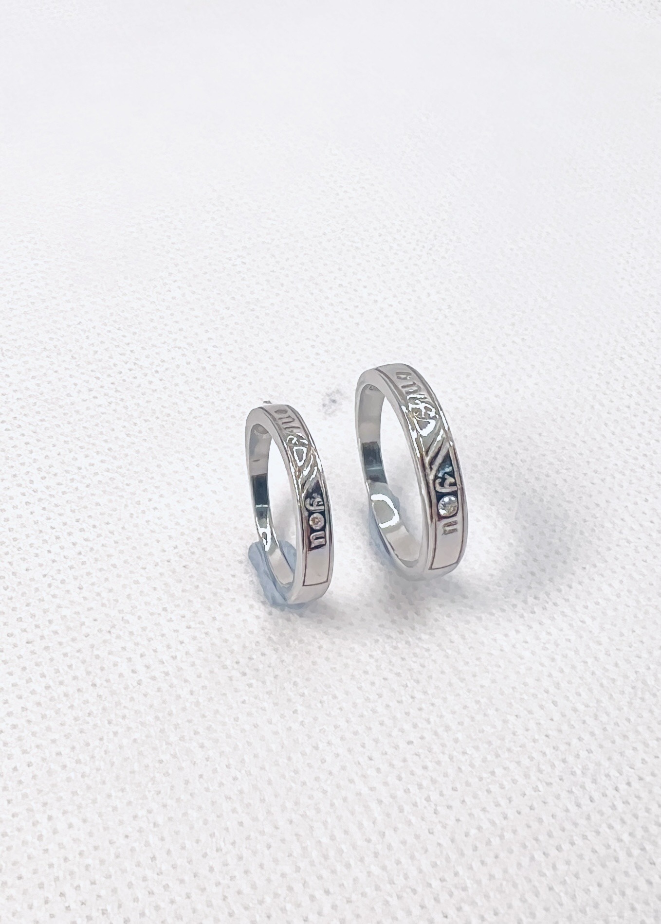925 Sterling Silver Adjustable Couple Ring – “Only You” Engraved Matching Bands - Image 3