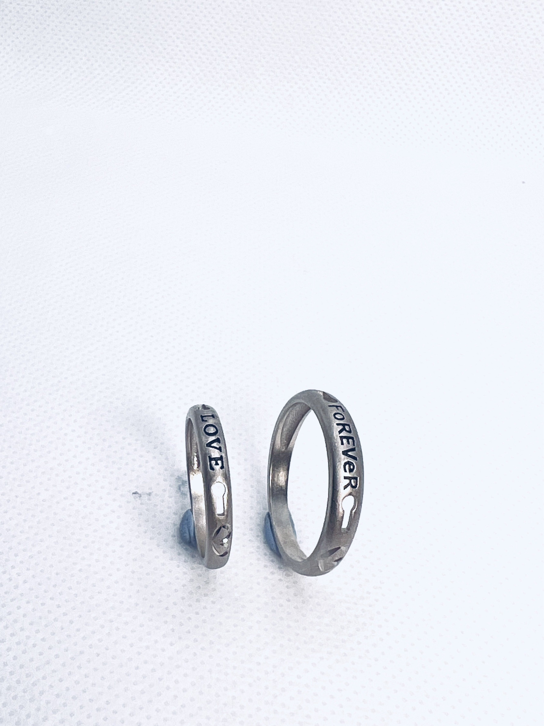 925 Sterling Silver Adjustable Couple Ring – Love Engraved Band - Image 4