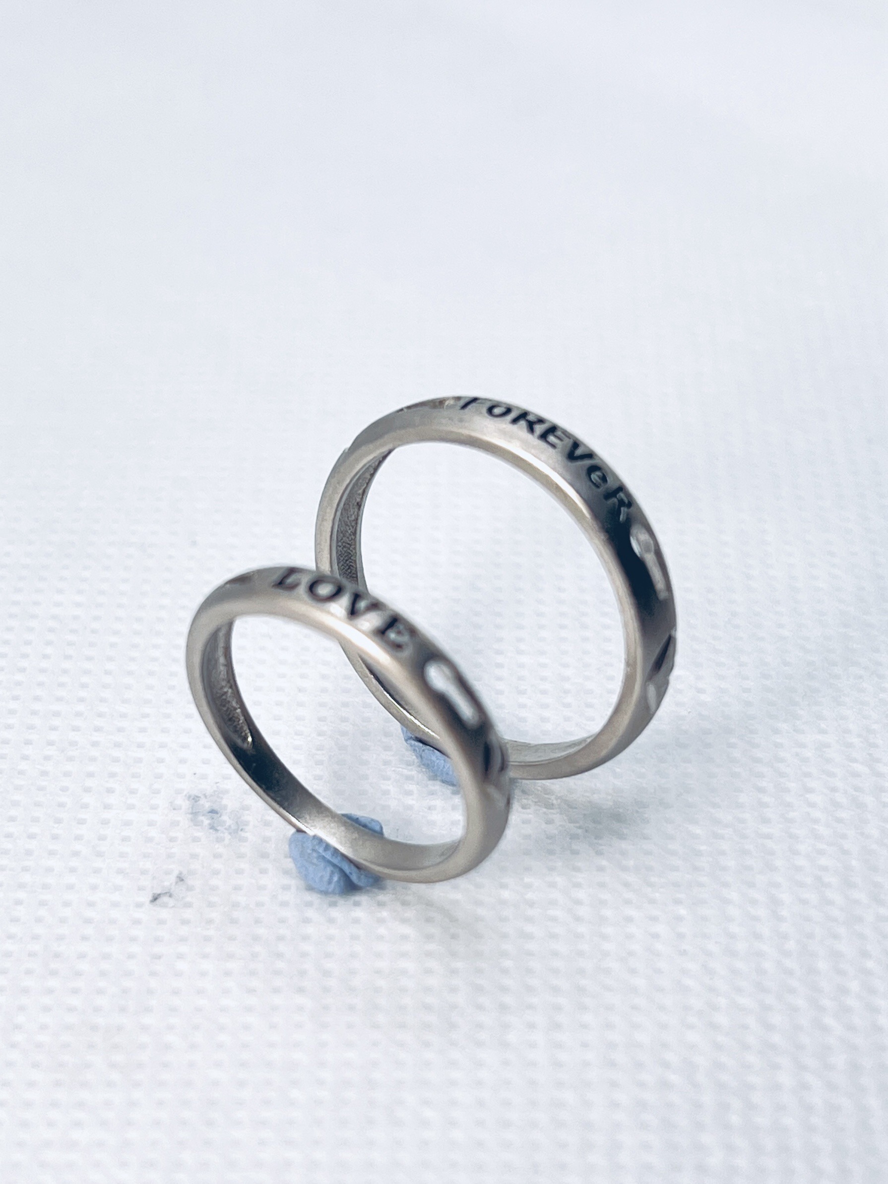 925 Sterling Silver Adjustable Couple Ring – Love Engraved Band - Image 3
