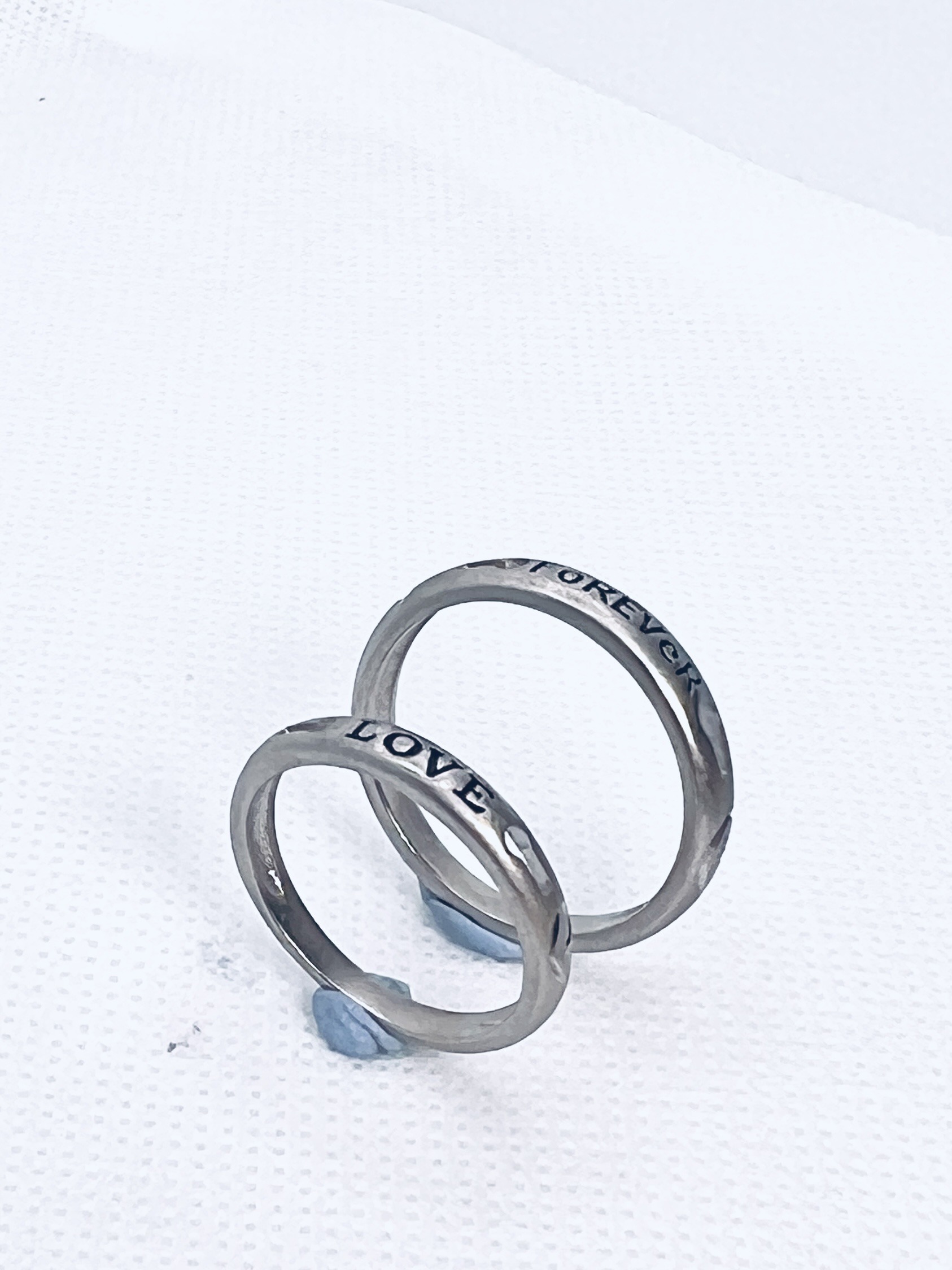 925 Sterling Silver Adjustable Couple Ring – Love Engraved Band - Image 2