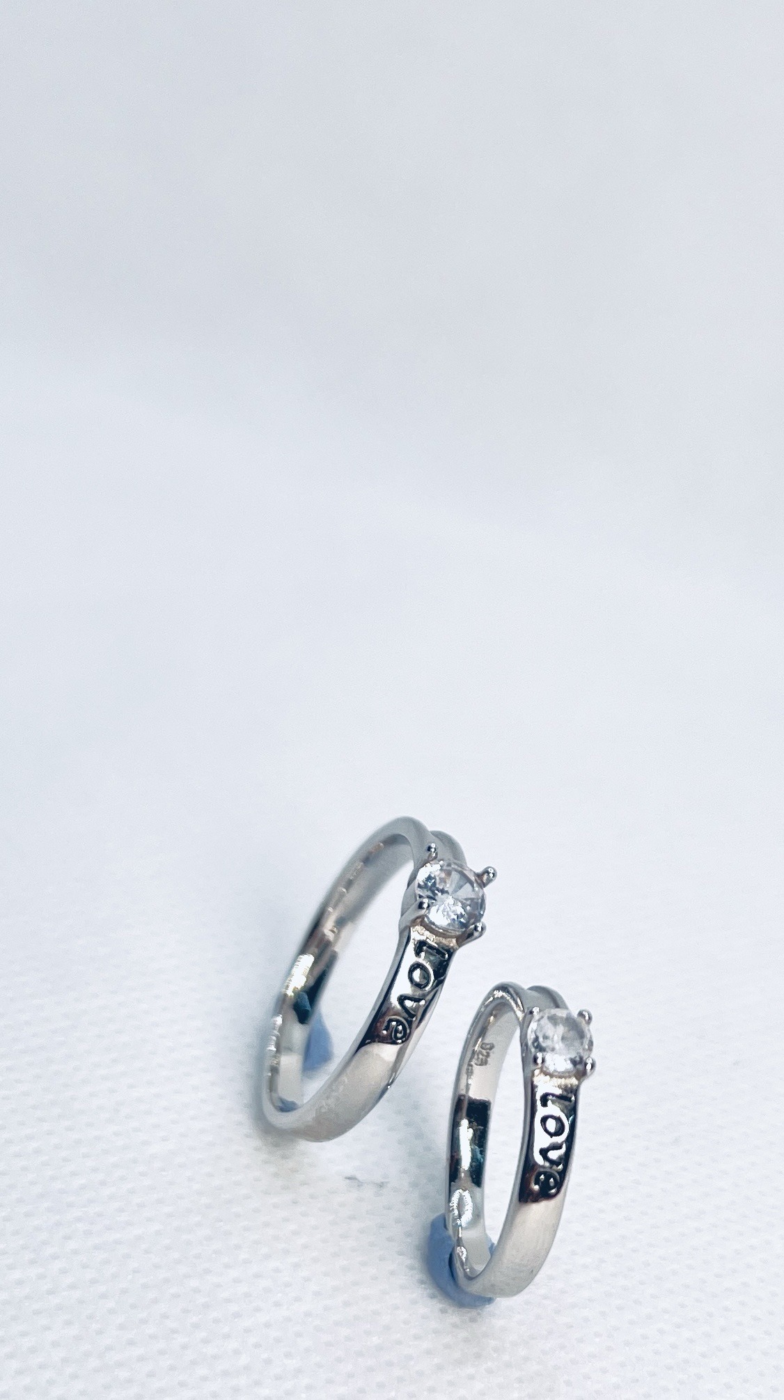 925 Sterling Silver Adjustable Couple Ring – Love Engraved Band - Image 5