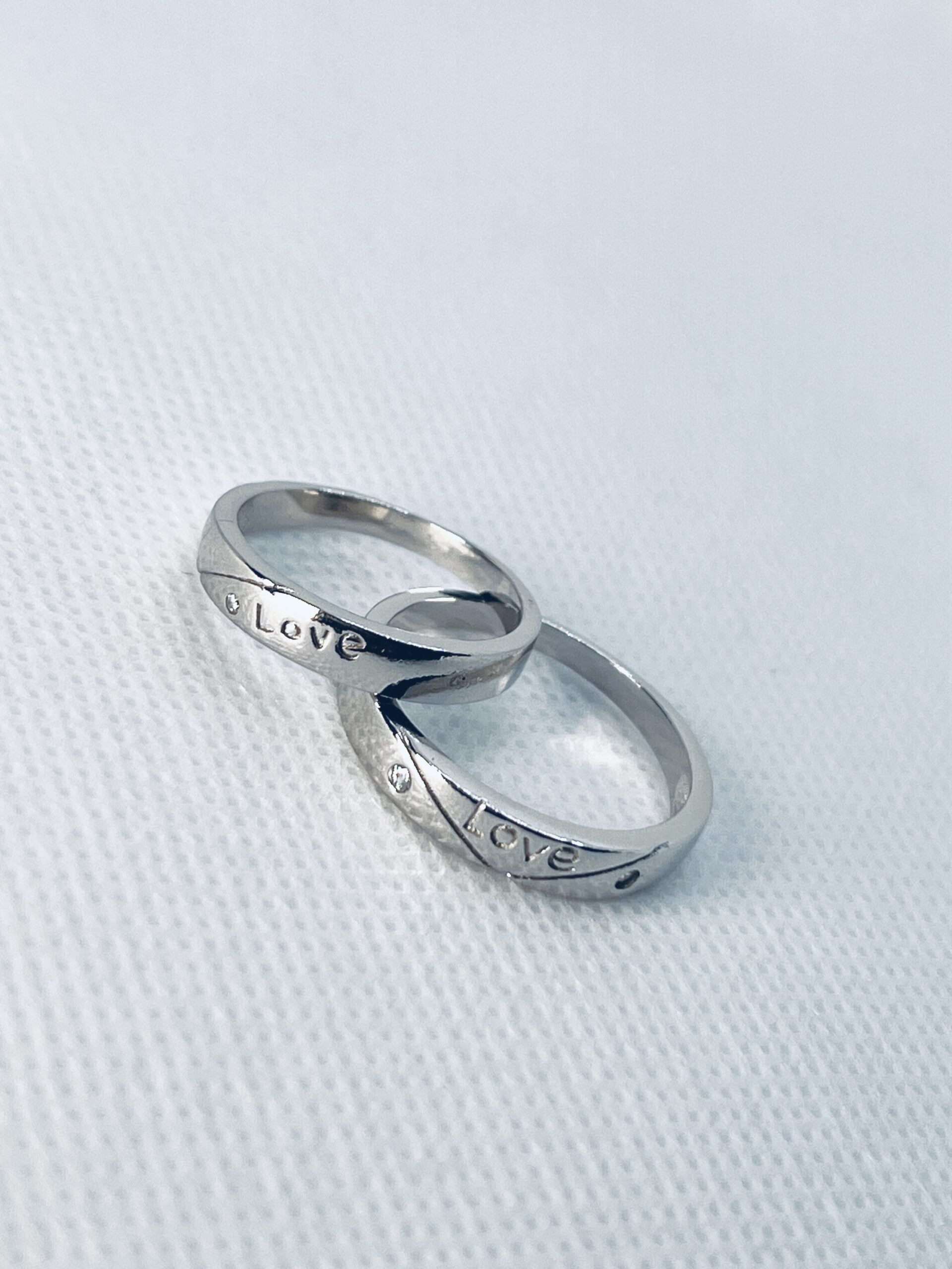 925 Sterling Silver Adjustable Couple Ring – Love Engraved Band