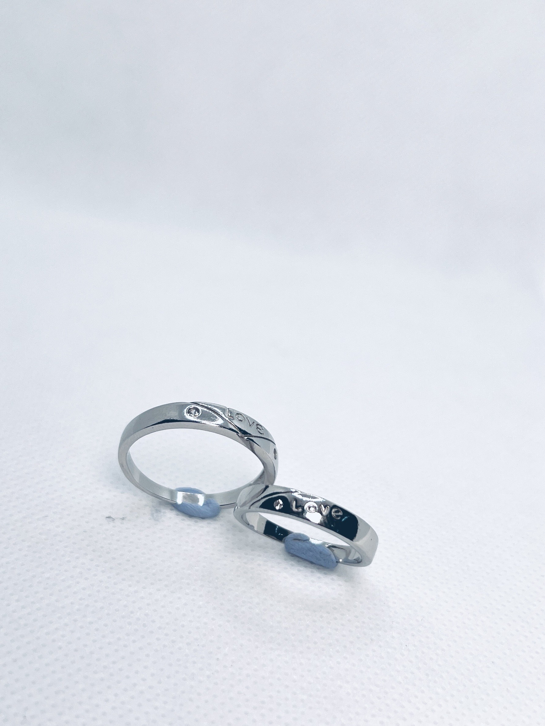 925 Sterling Silver Adjustable Couple Ring – Love Engraved Band - Image 2
