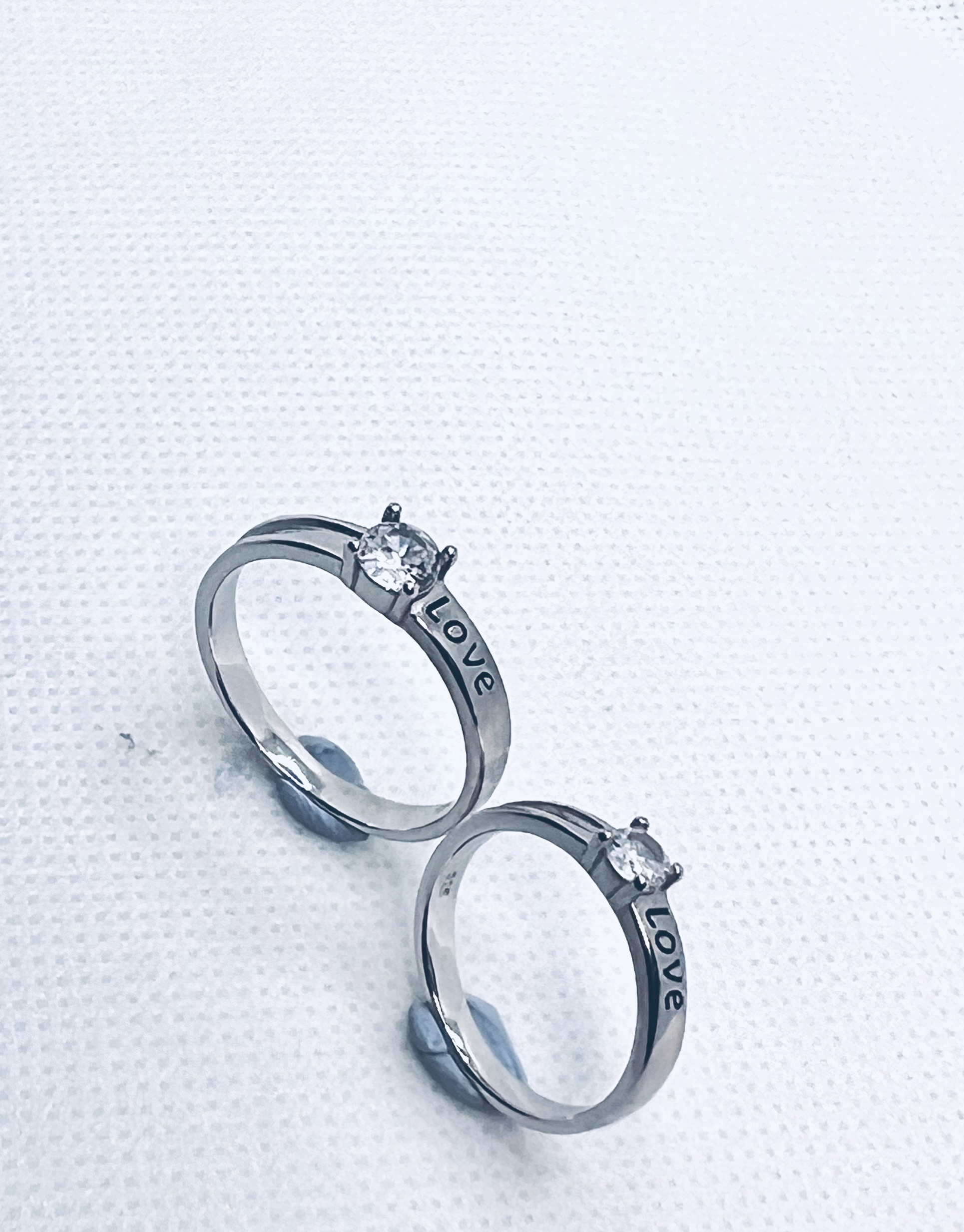 925 Sterling Silver Adjustable Couple Ring – Love Engraved Band