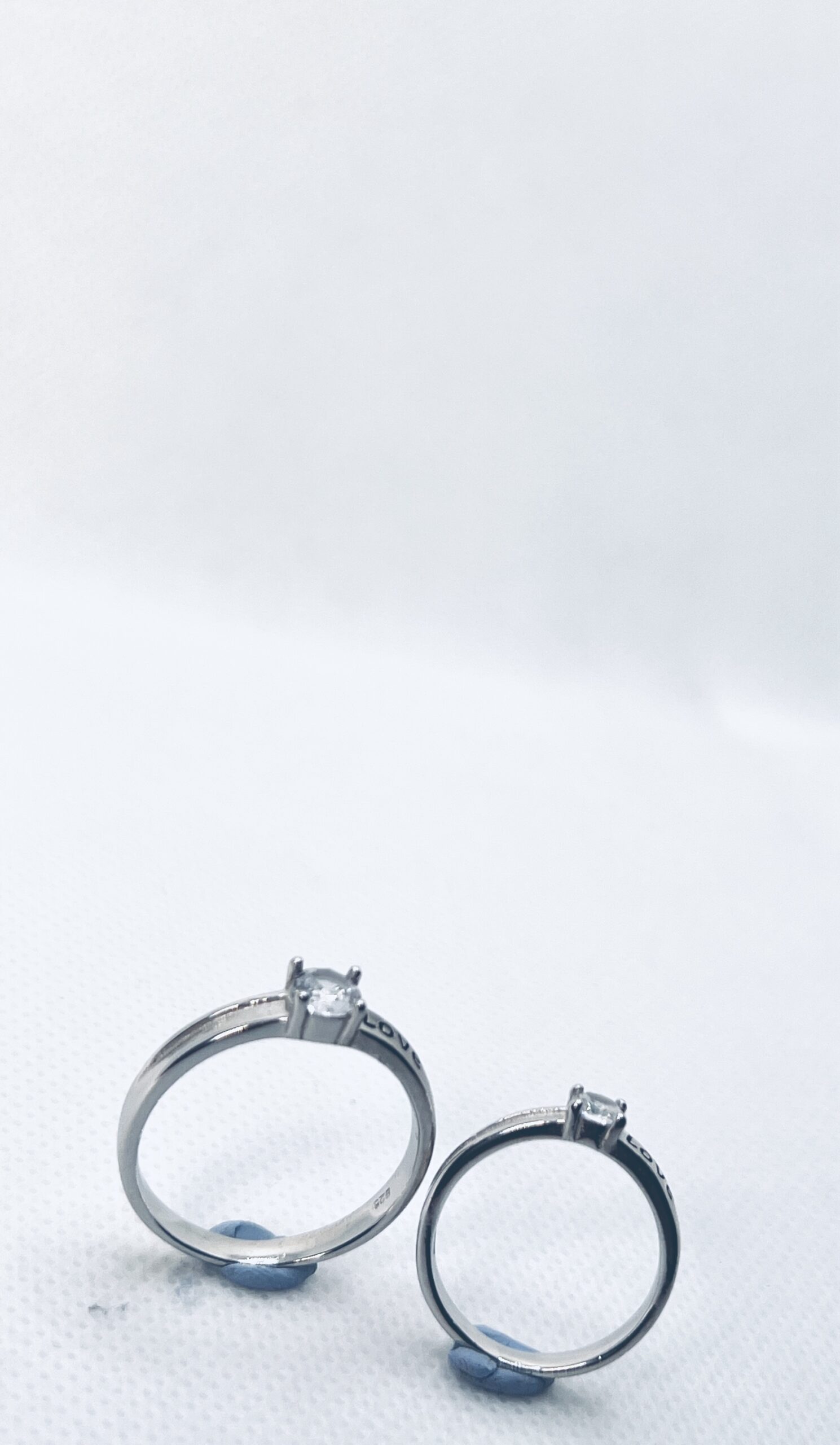 925 Sterling Silver Adjustable Couple Ring – Love Engraved Band - Image 2