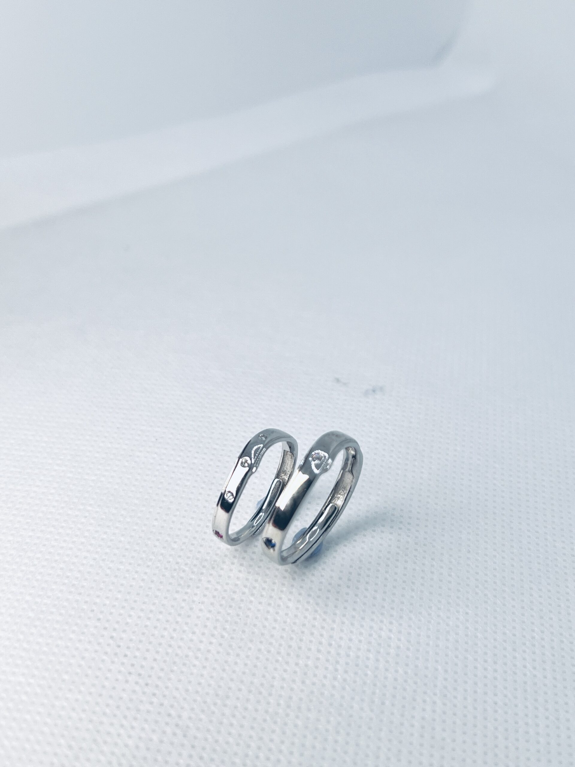 925 Sterling Silver Adjustable Couple Ring – Love Engraved Band - Image 3