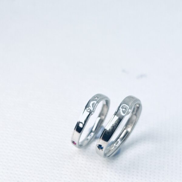 925 Sterling Silver Adjustable Couple Ring – Love Engraved Band