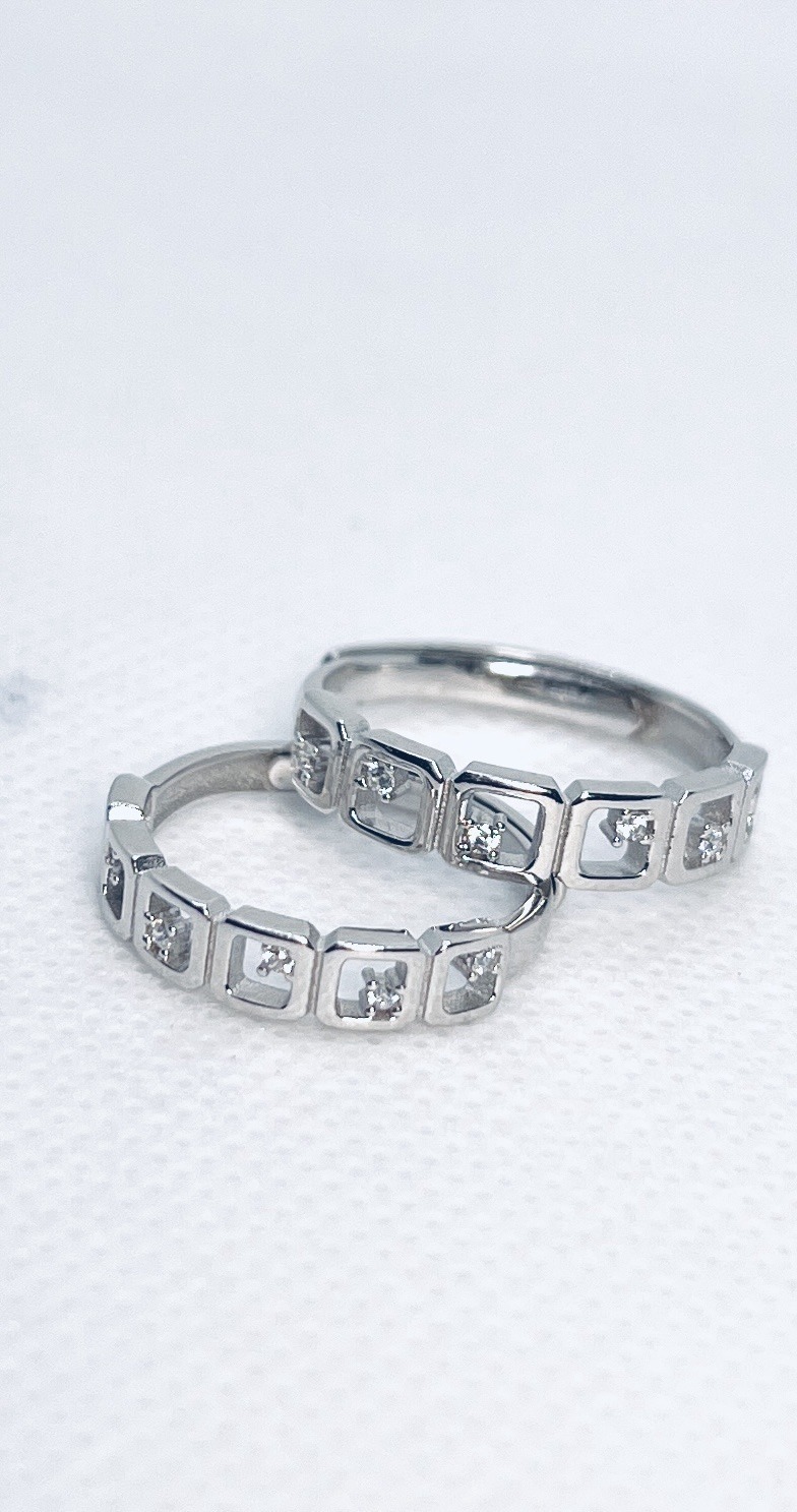 925 Sterling Silver Adjustable Couple Ring – Love Engraved Band - Image 3
