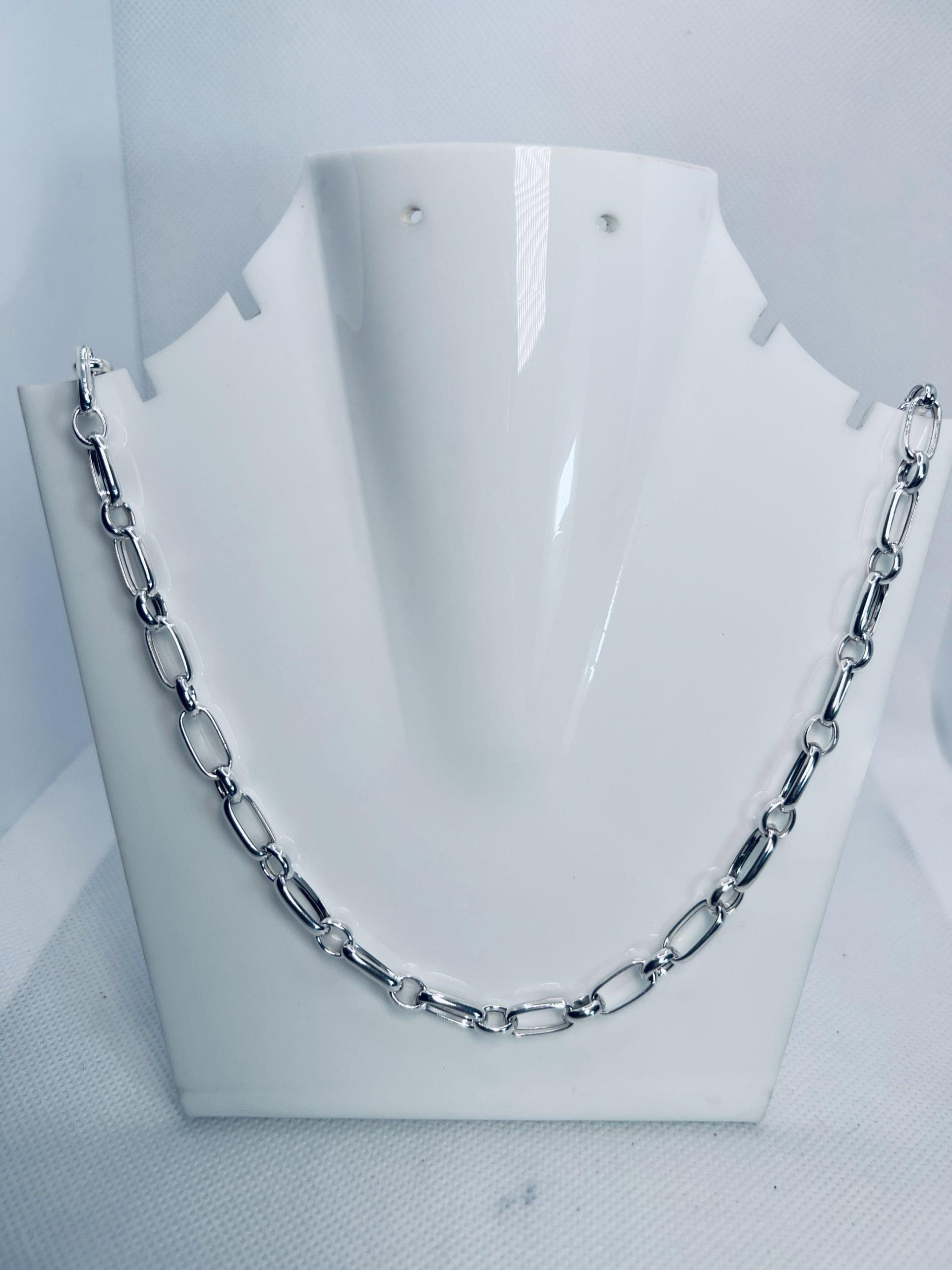 925 Sterling Silver Elongated Link Chain for Men - Image 3