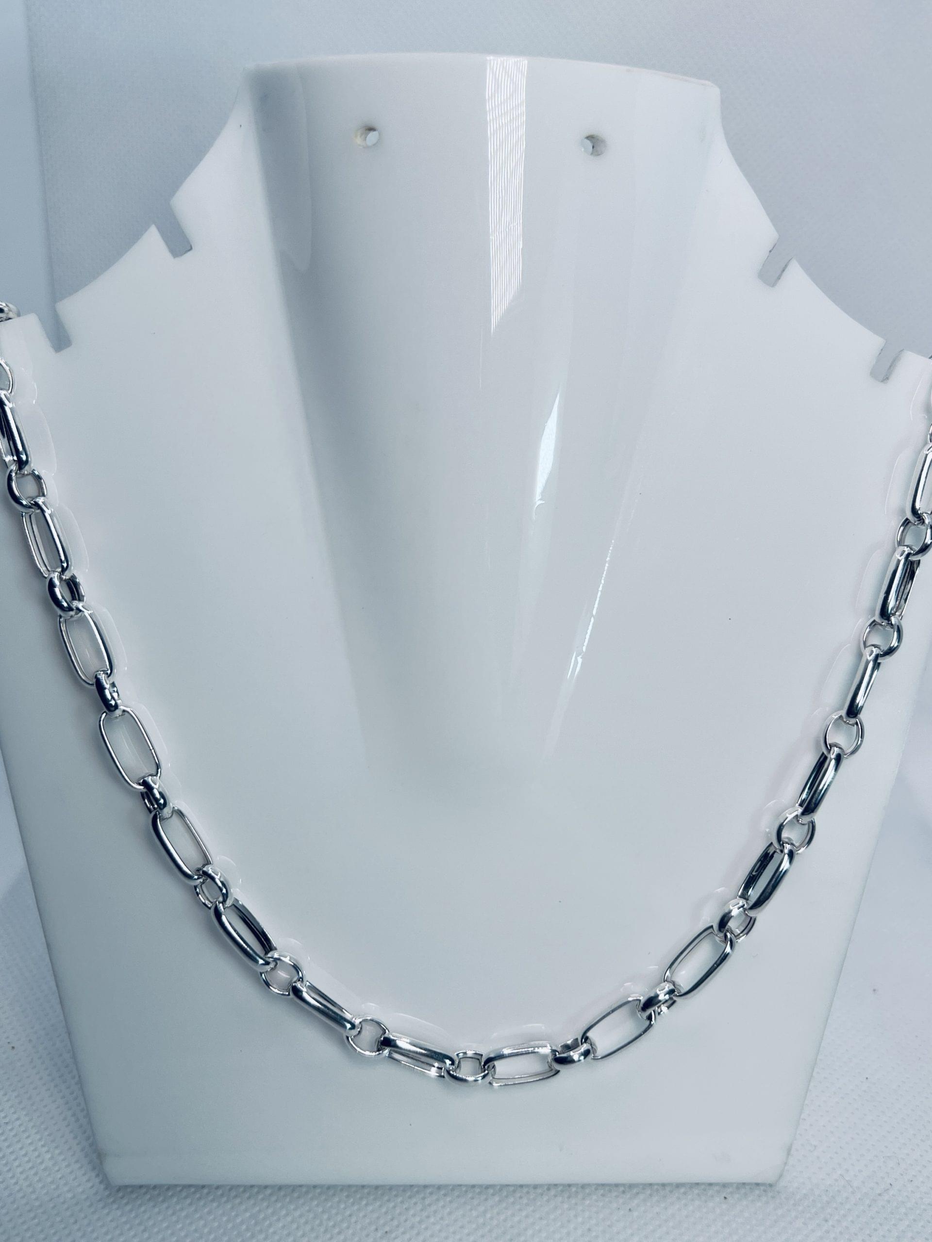 925 Sterling Silver Elongated Link Chain for Men - Image 4