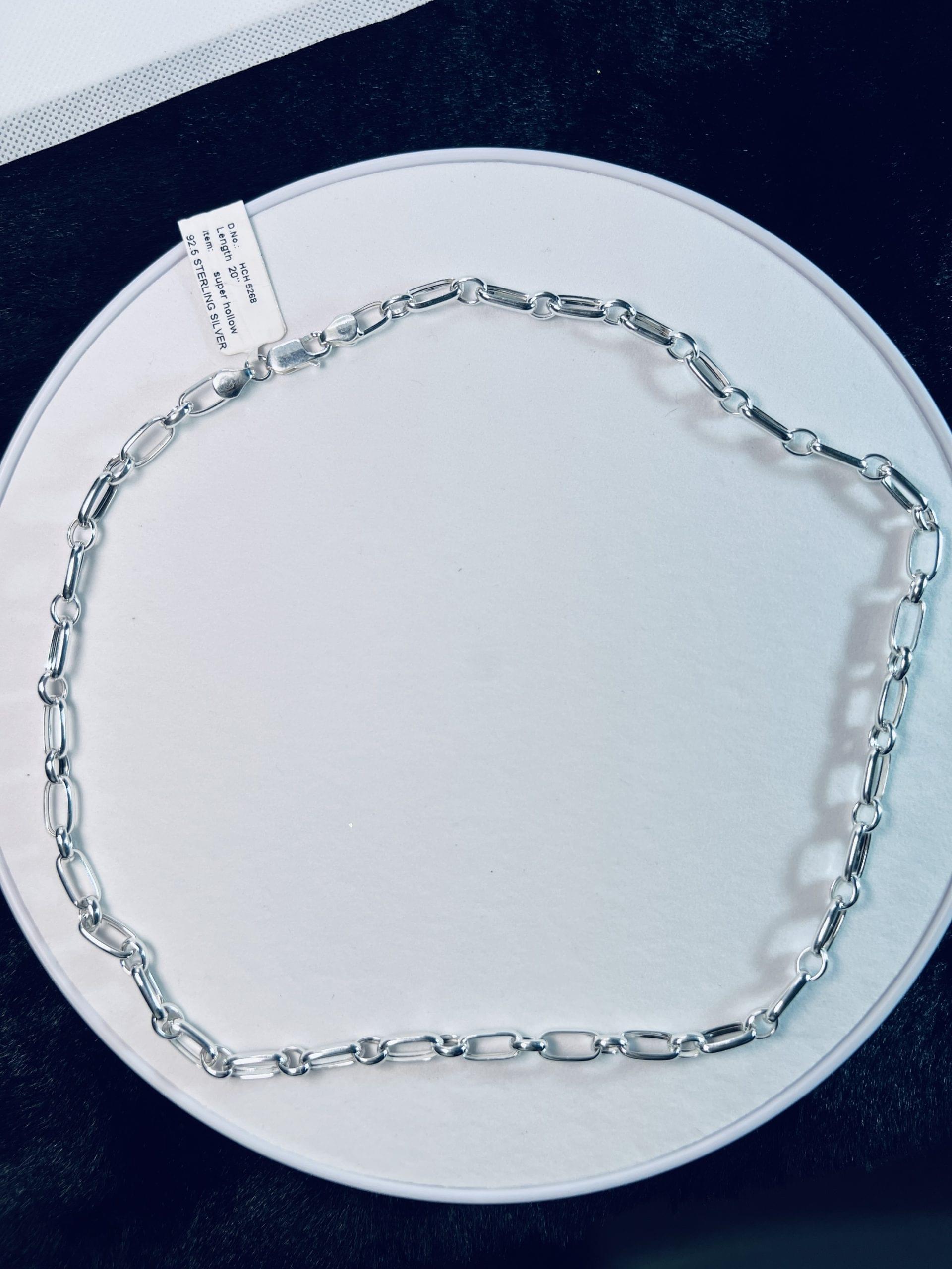 925 Sterling Silver Elongated Link Chain for Men - Image 2